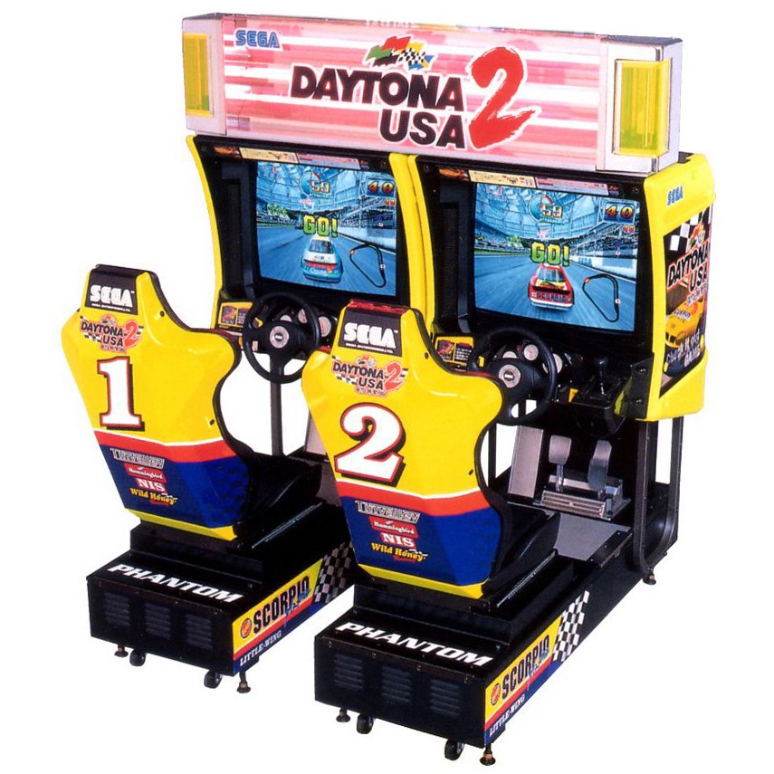Jual/Sewa Mesin Arcade Game Balap Mobil DAYTONA USA 2 Twin yang seru, untuk Hobby atau Usaha Rumahan