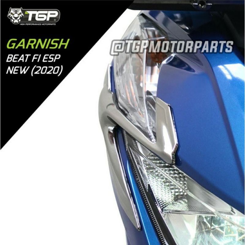 Garnish alis lampu depan honda beat TGP black chrome