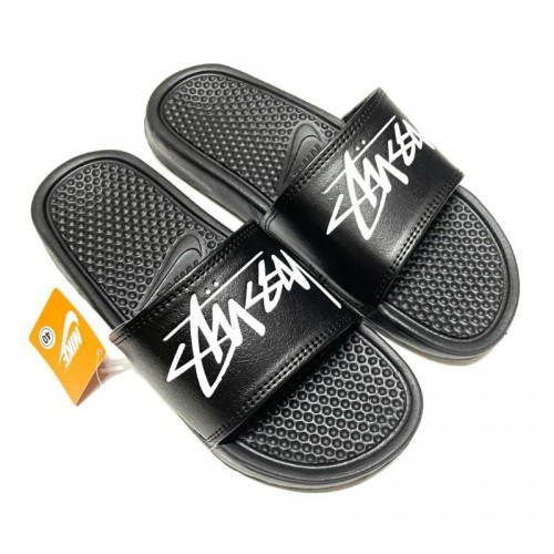 SANDAL SLIDE KARET SENDAL SLOP SELOP WANITA PRIA FLIP FLOP JORDAN HITAM SANDAL SANTAI PREMIUM CASUAL