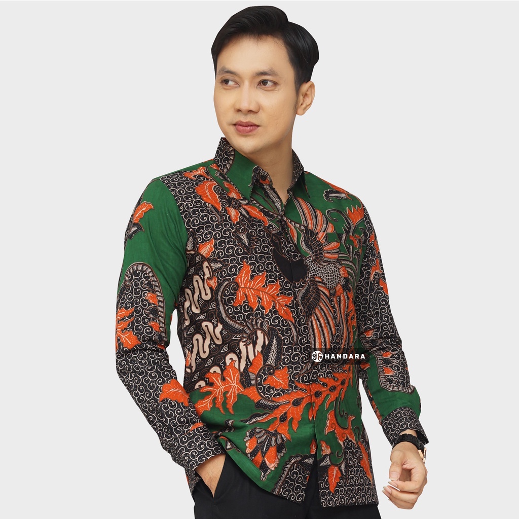 Baju Kemeja Batik Pria Lengan Panjang Slim Fit Premium Modern Full Furing Katun Halus Original Handara Motif Nitidharma HB-159