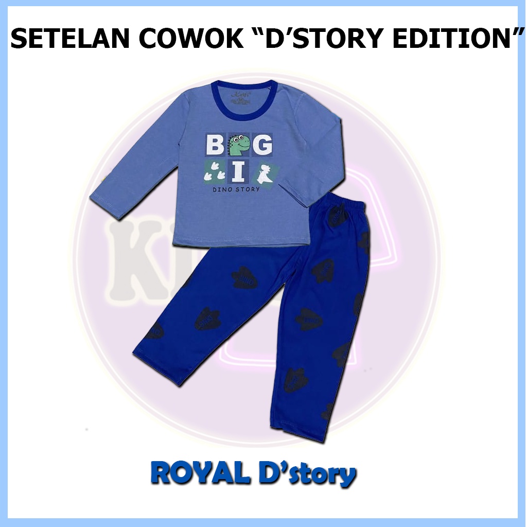 Baju Setelan Celana Panjang Cowok Usia 6 Bulan 1 2 3 4 5 6 7 8 Tahun Setelan Celana Panjang Anak Laki-ROYAL D'story