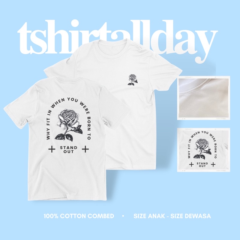 Tshitrallday Kaos Premium Unisex Pria &amp; Wanita bisa Oversize 100% Cotton Combed GRAPHIC STANDOUT