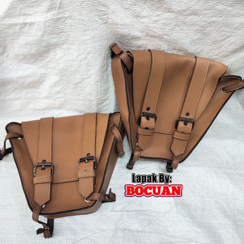 tas samping japstyle motor custom japs tutup aki kulit kastem japs caferacer klasik retro harley