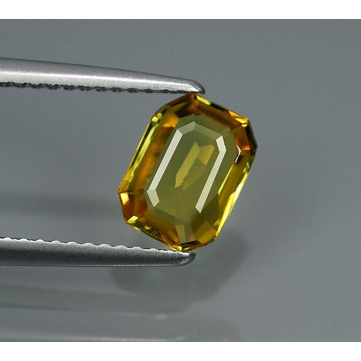 EMIL Certified VSI 1.41ct 7.8x5.8x2.6mm Unheated Untreated Natural Octagon Greenish Yellow Sapphire