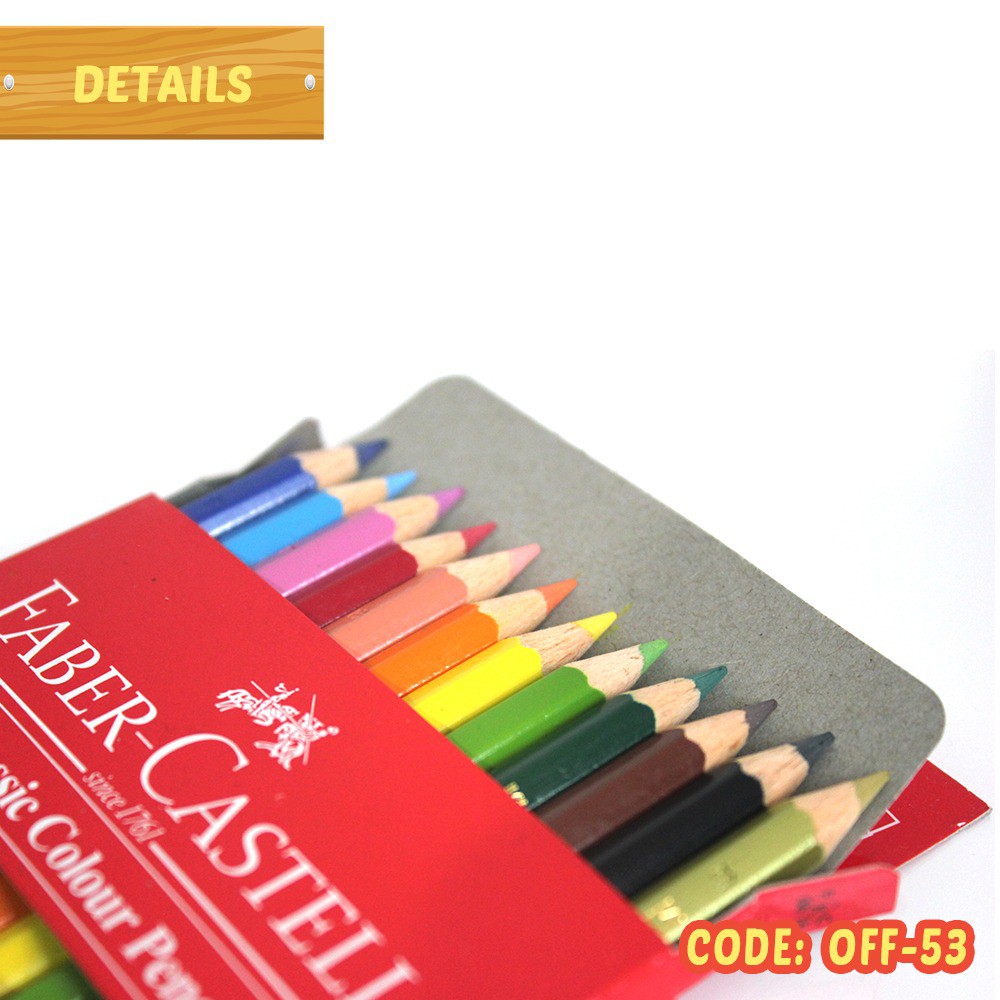 PENSIL WARNA KAYU 12 WARNA FABER CASTELL PENDEK CLASSIC - OFF-53