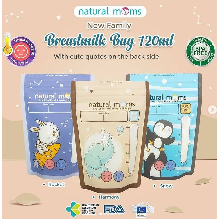 Kantong Asi Natural Moms Kantong Asi 100cc, 120cc &amp; 150cc Breast Milk