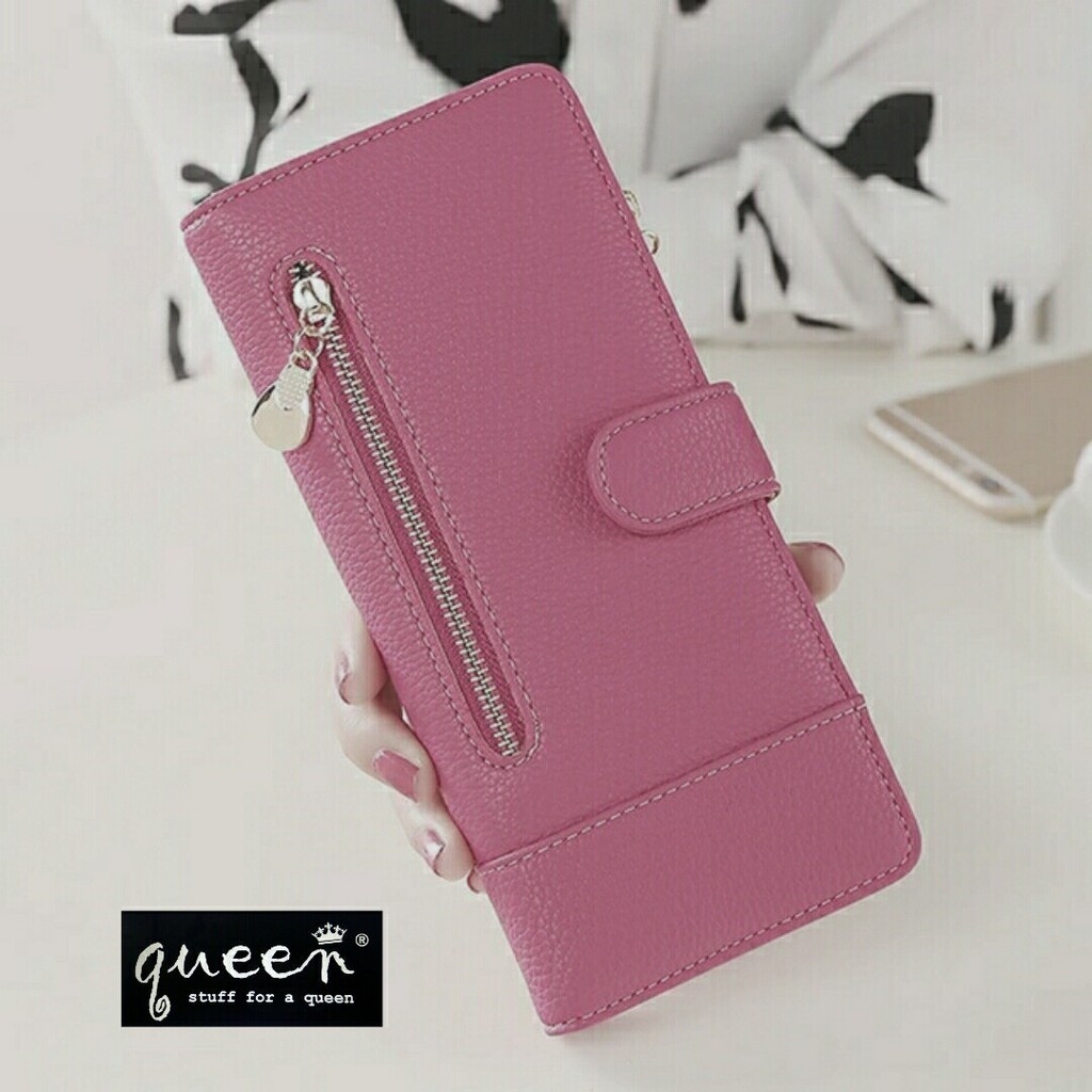 A1 Promo Dompet Wanita Lucu Elegan Bahan Taiga Ukuran 19x9 Warna Ungu Tosca Biru Hitam Fanta Murah