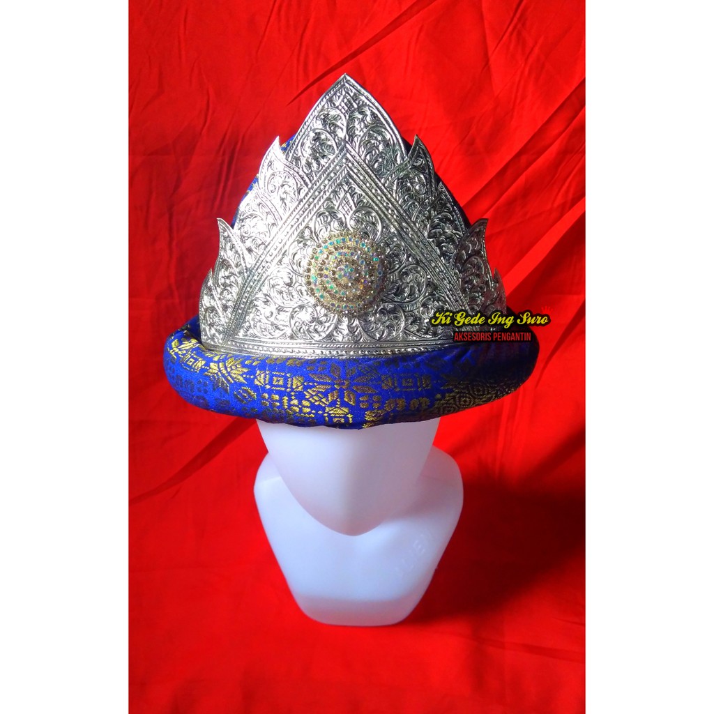 Tanjak Plat Songket Pengantin Palembang Silver/ Mahkota/ Tari/ Topi Jambi Lampung Bengkulu Melayu