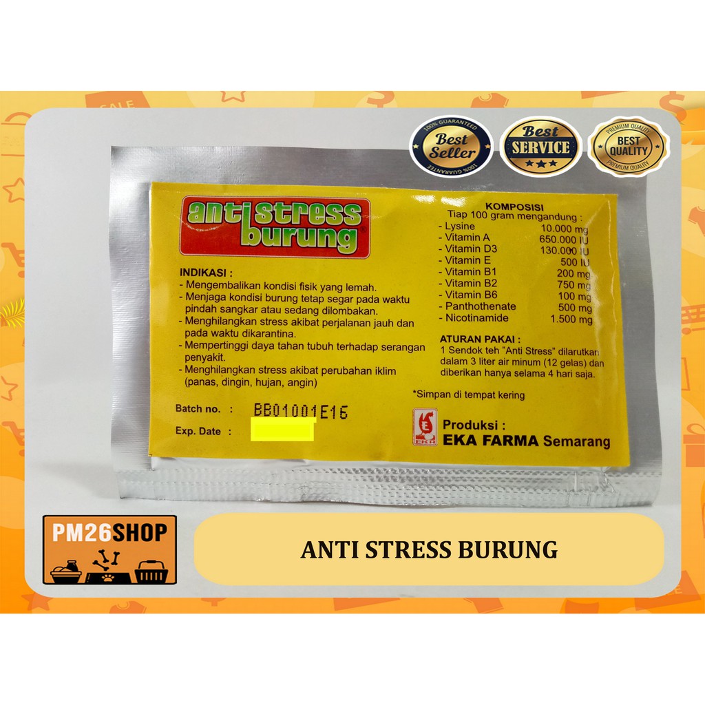 OBAT ANTI STRESS BURUNG