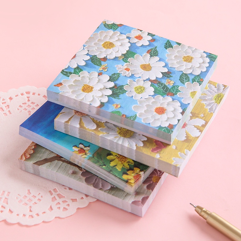 80 Sheets Oil Painting Landscape Series Sticky Notes Student DIY Mini Cute Note Pad