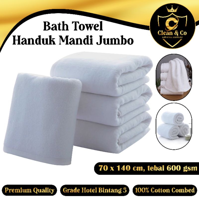 HANDUK MANDI JUMBO/ KUALITAS PREMIUM HOTEL BINTANG 5 BAHAN 100% COTTON COMBED UKURAN 70X140 CM TEBAL