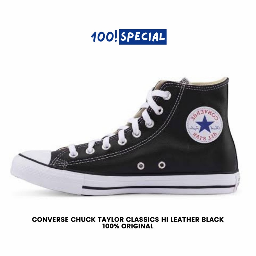 Sepatu Converse Chuck Taylor Classics Hi Leather Black BNIB Original