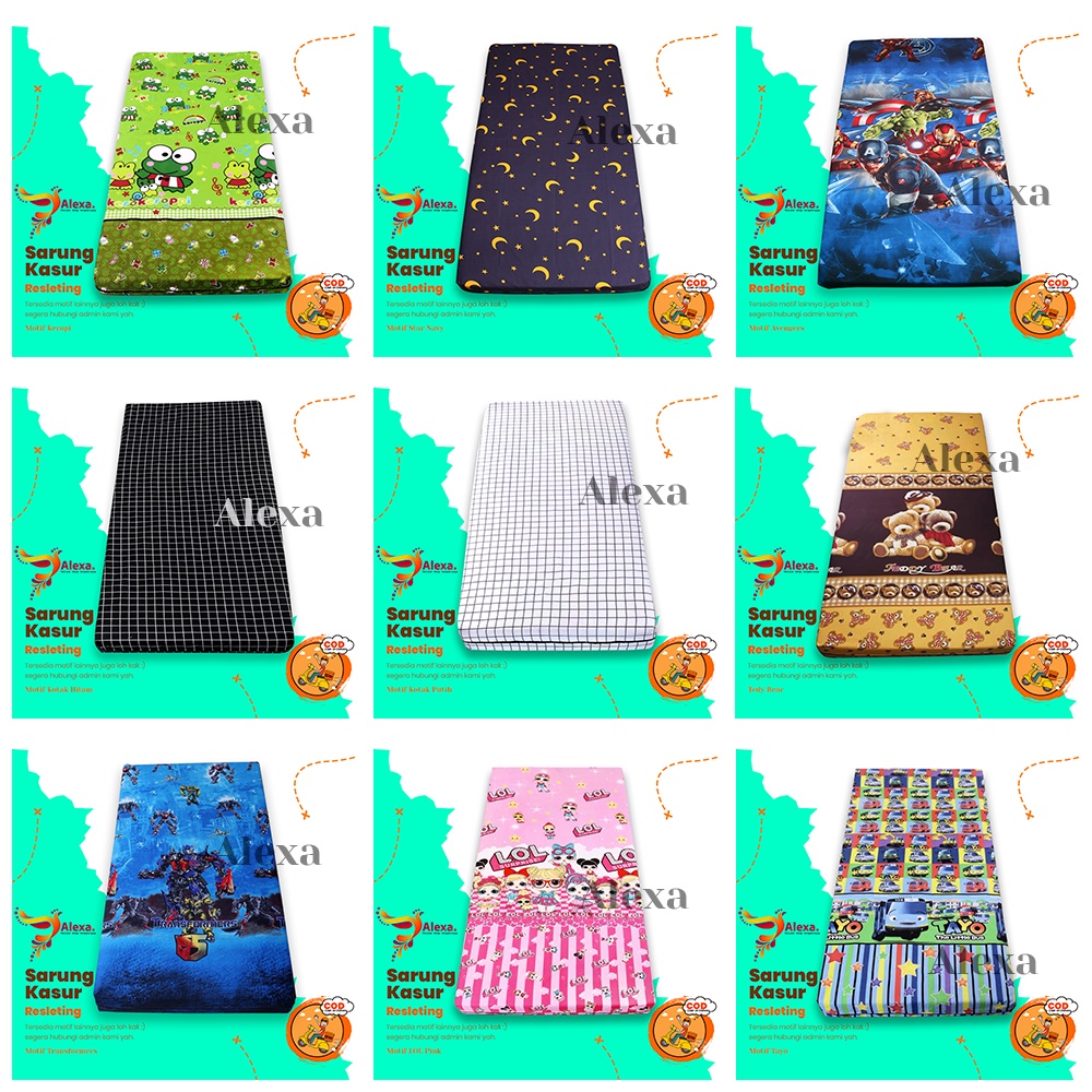 Sprei Resleting Kasur Busa Single No.4(90x200x15) No.3(120x200x15)