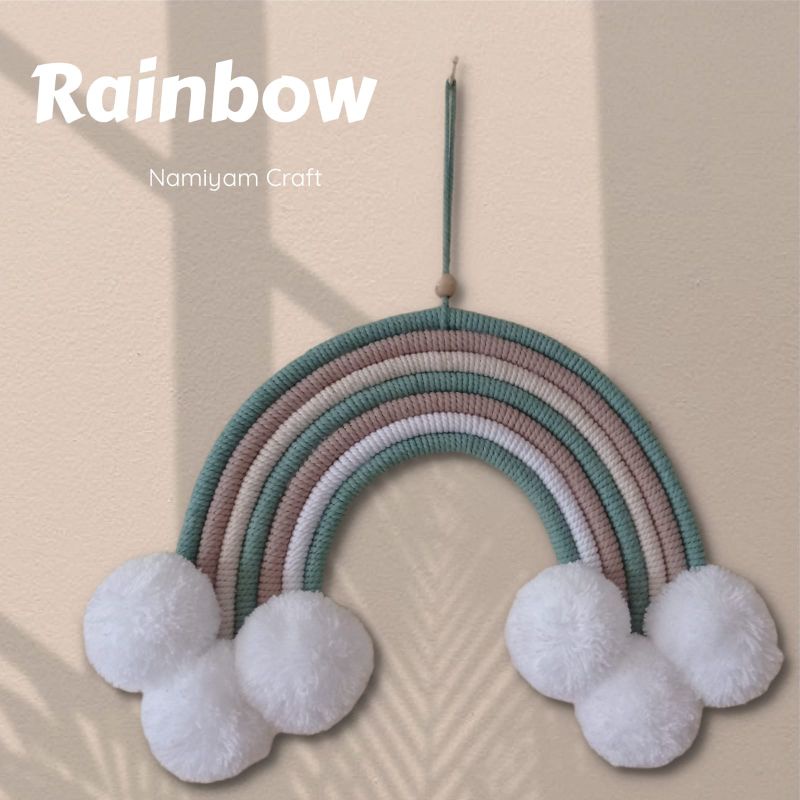 Macrame rainbow wall hanging/room decoration/hiasan dinding/gantungan rainbow