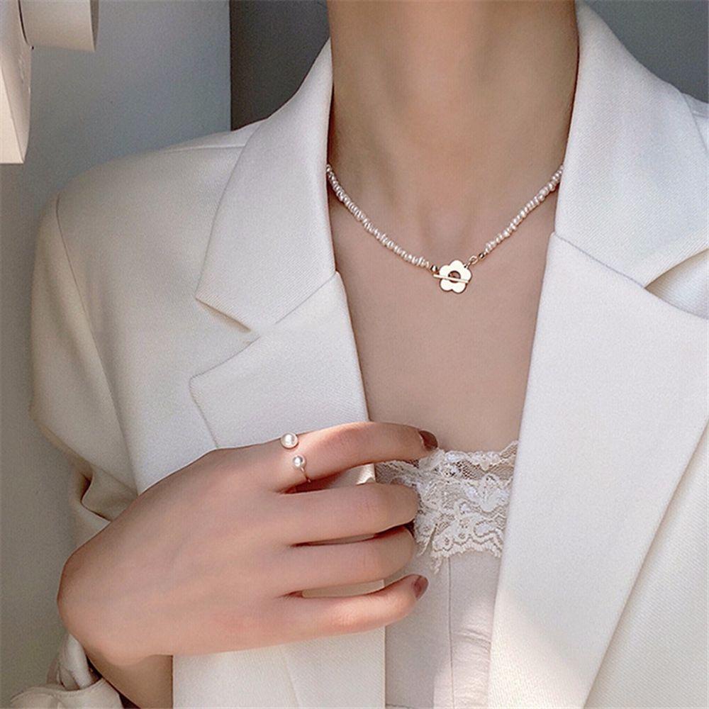 Mxbeauty Gaya Korea Kalung Elegan Geometris French Beads Gelang Retro Sederhana Perempuan Sweater Rantai