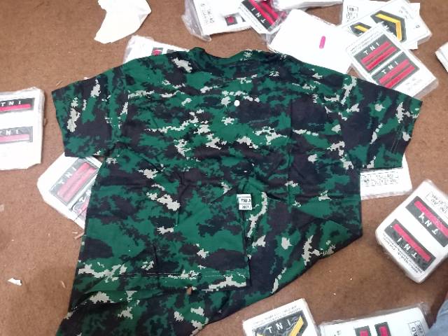 ORI 100%. Kaos loreng jatah TNI. Malvinas, NKRI, Kostrad, Raider