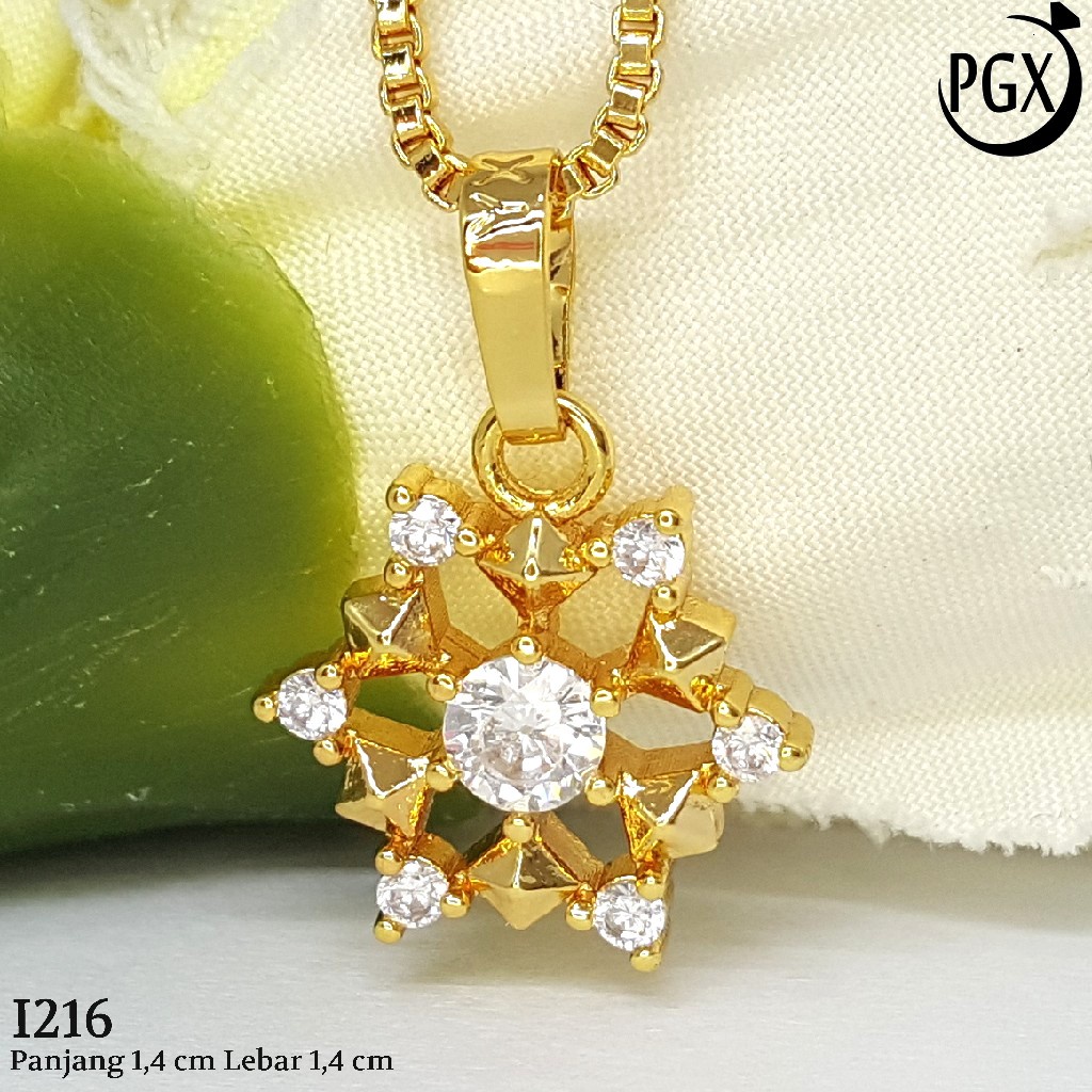 PGX Liontin Kalung Xuping Wanita Perhiasan Lapis Emas Aksesoris Fashion - I216