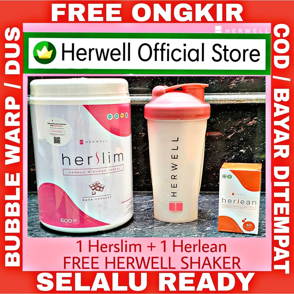 1 HERSLIM + 1 HERLEAN PAKET HERWELL FREE SHAKER