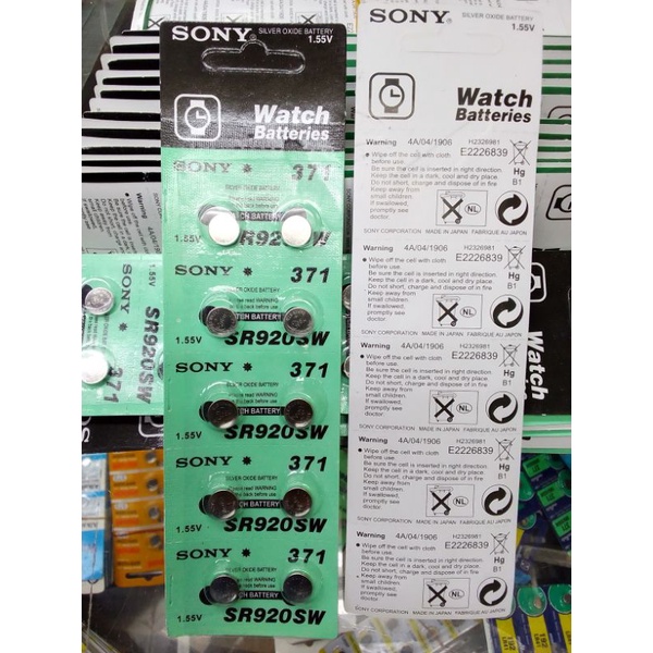 Baterai jam SONY 371 920 SR920SW PERLEMBAR