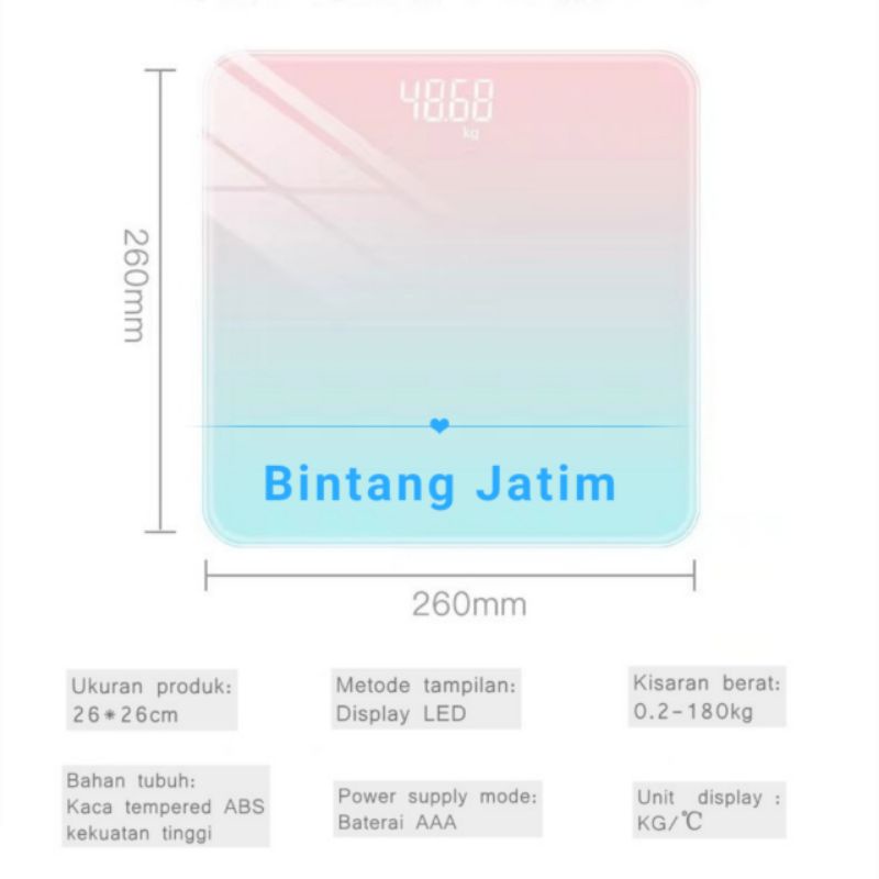 Timbangan Badan Digital Versi Big Screen Dengan ungu gradien