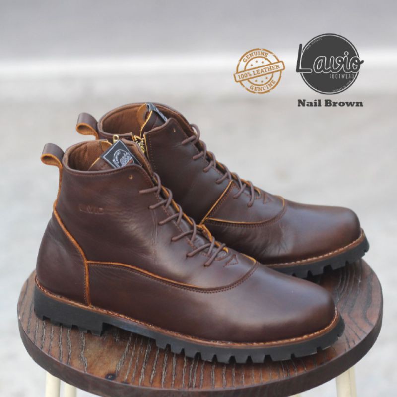SEPATU BOOTS KLASIK PRIA KULIT SAPI ORIGINAL LAVIO NAIL COWOK