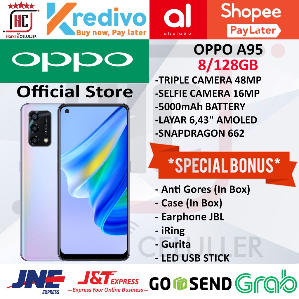 OPPO A95 8/128 GB RAM 8GB ROM 128GB GARANSI RESMI OPPO INDONESIA