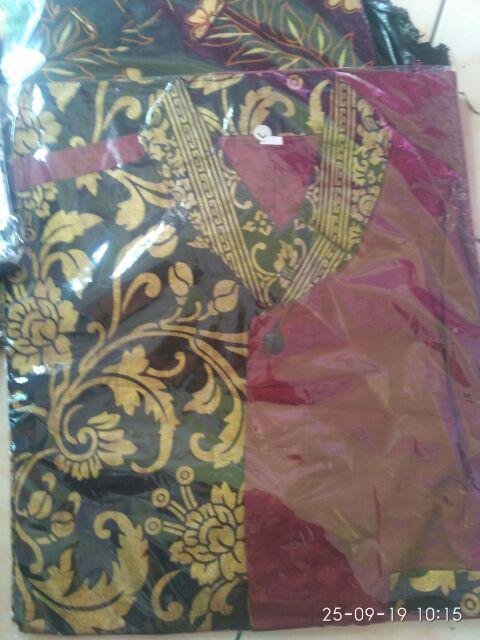 Asifa Batik Hrb026 Kenongo Kemeja Tosca Pendek Pekalongan Padi M L Xl Sogan Tulis Halus Kemeja Batik