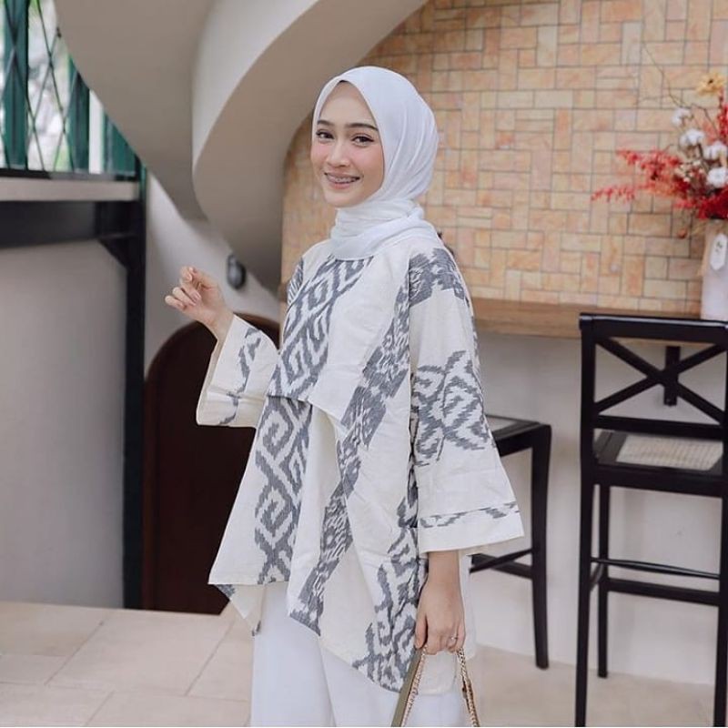 blouse tenun baju tenun atasan wanita modern baju kerja