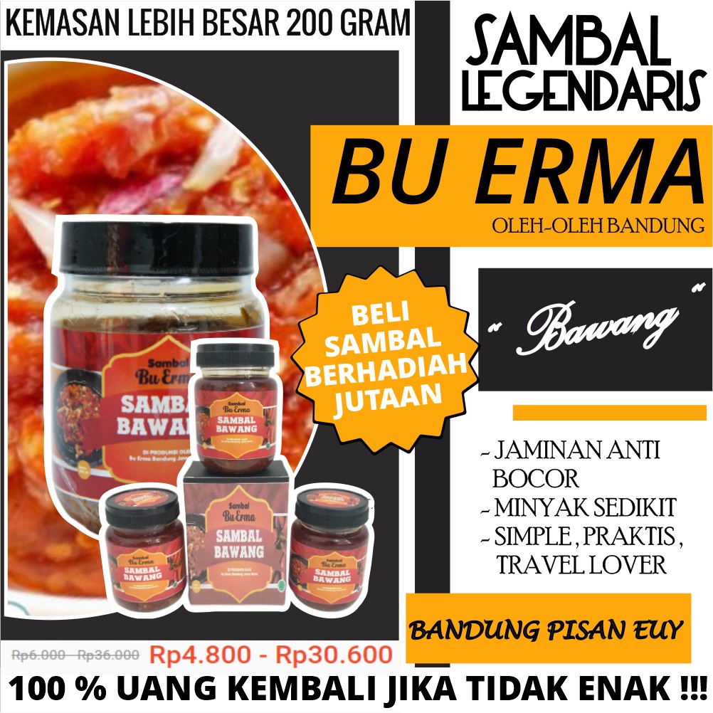 

SAMBAL BAWANG PROMO MAKANAN SAMBEL MURAH SAMBAL BAWANG KEMASAN SAMBEL ORIGINAL BANDUNG PEDAS