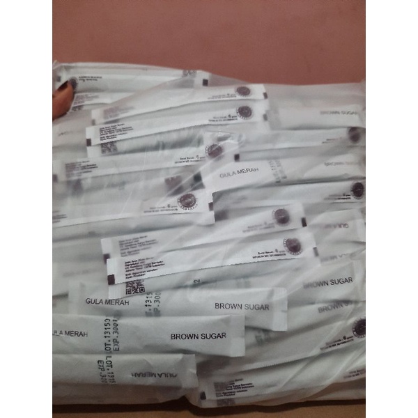 

HG (SNI) brown sugar stik/gula merah stik ber BPOM iso 250pcs untuk hotel cafe