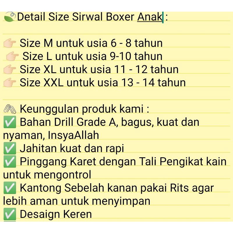 Celana Sirwal anak Boxer Fighter usia 6 7 8 9 10 11 12 13 14 15 16 17 18 tahun laki laki panjang 7/8