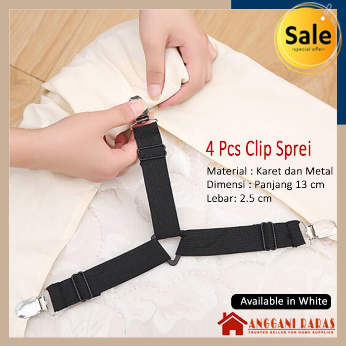 Clip Pengait Penjepit Ujung Sprei Kasur Kamar Tidur Bed Sheet Clip Holder 4 PCS