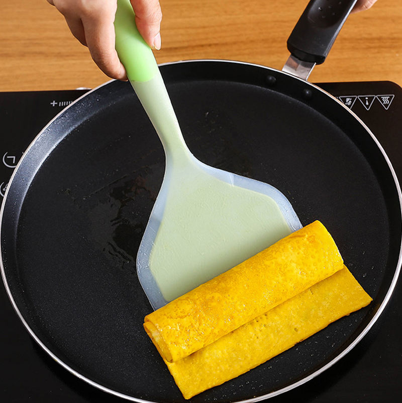 Transhome Silicone  Spatula /  Kitchen Beef Meat Egg Scraper / Wide Pizza Shovel / Non-stick Turners Food Lifters