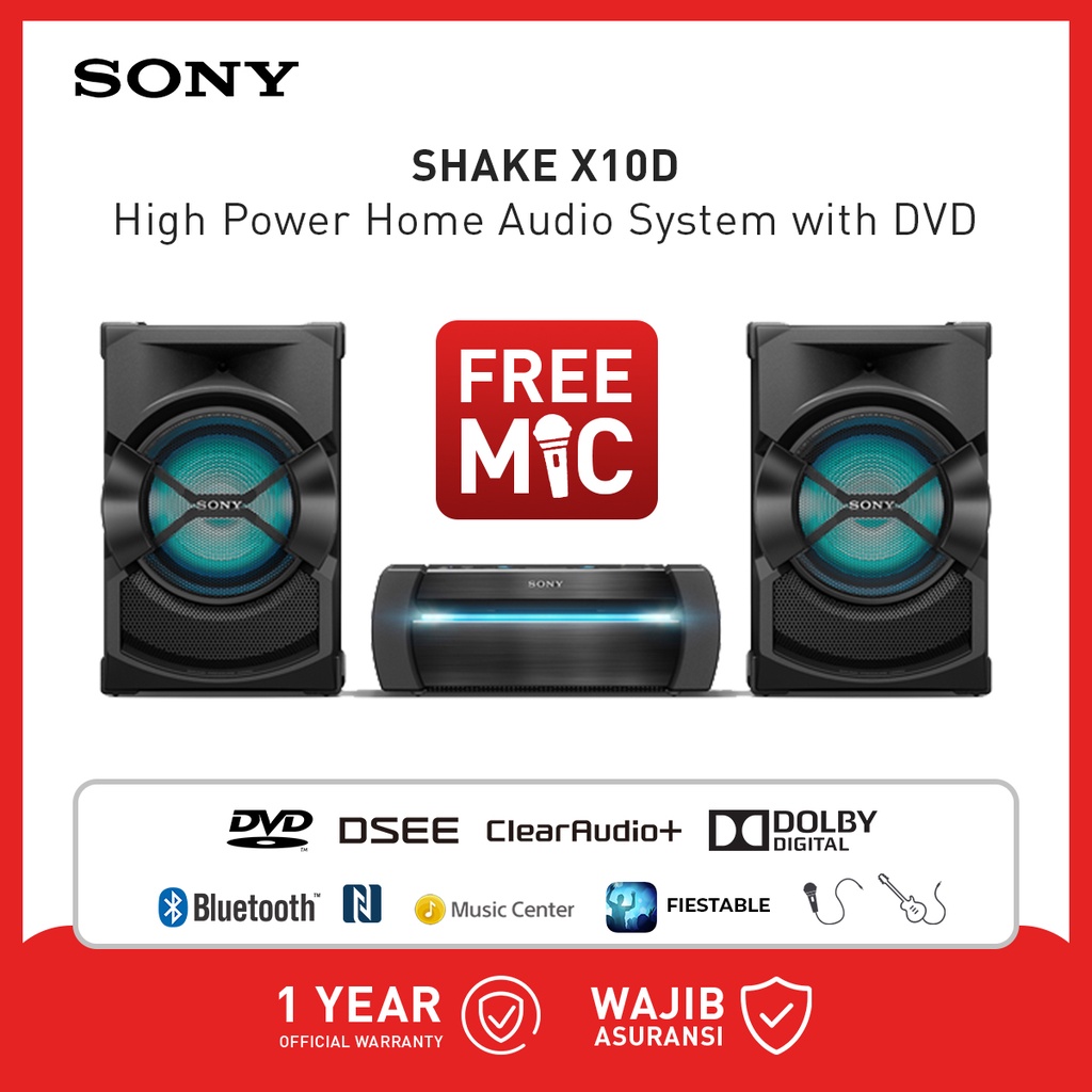 Sony High Power Home Speaker With DVD SHAKE X10D