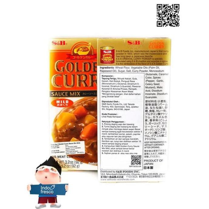 

S&B GOLDEN CURRY SAUCE MIX/ SAUS KARI - 100G - MEDIUM