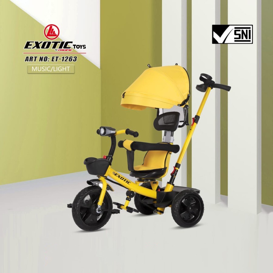 Sepeda Anak Bayi Balita Roda 3 Tricycle Exotic ET1263 Music Light By Pacific-2