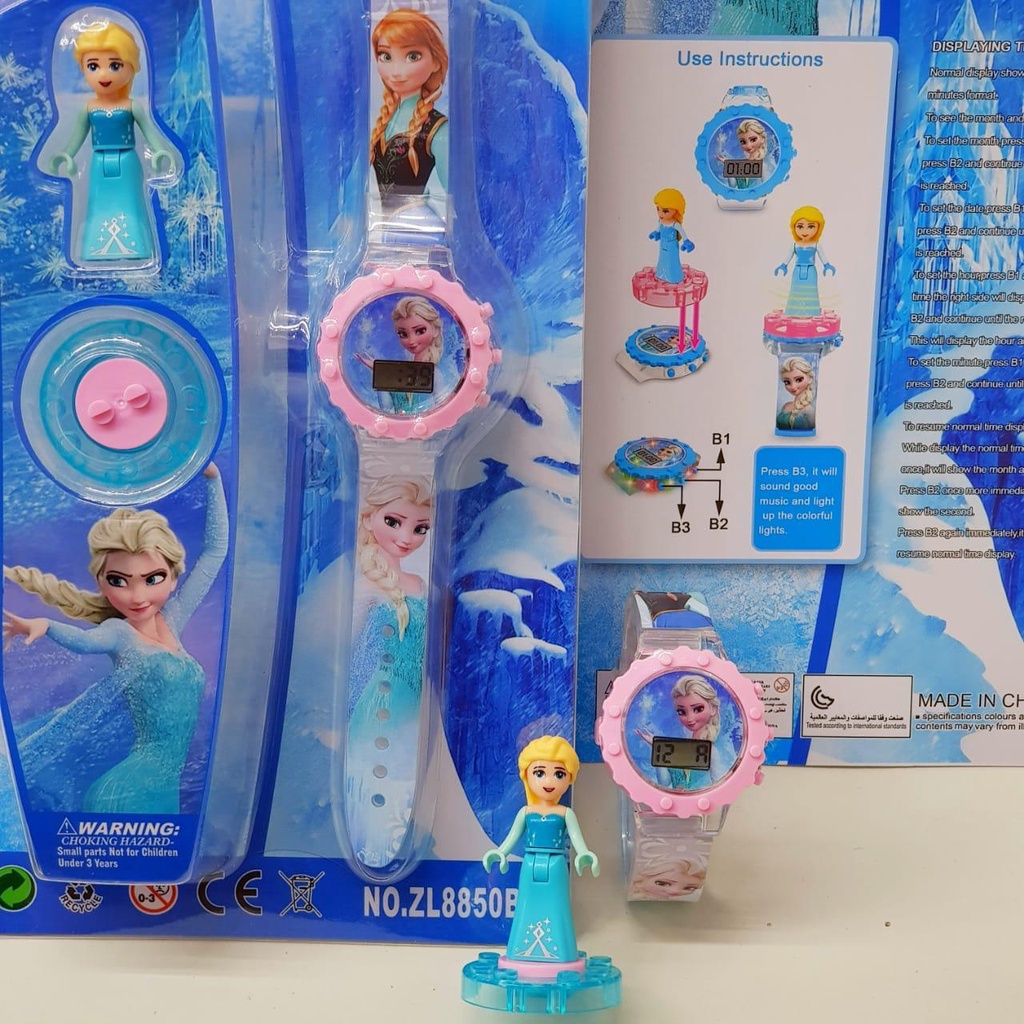 JAM TANGAN FROZEN ANAK PEREMPUAN LAMPU MUSIK