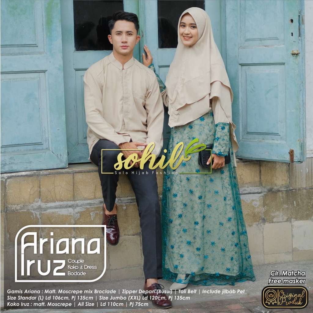 Couple Muslim Kondangan Marwa Brokat Couple Ariana Brokat Baju Pasangan Putih Tunangan Syari Ori Brand Sohib