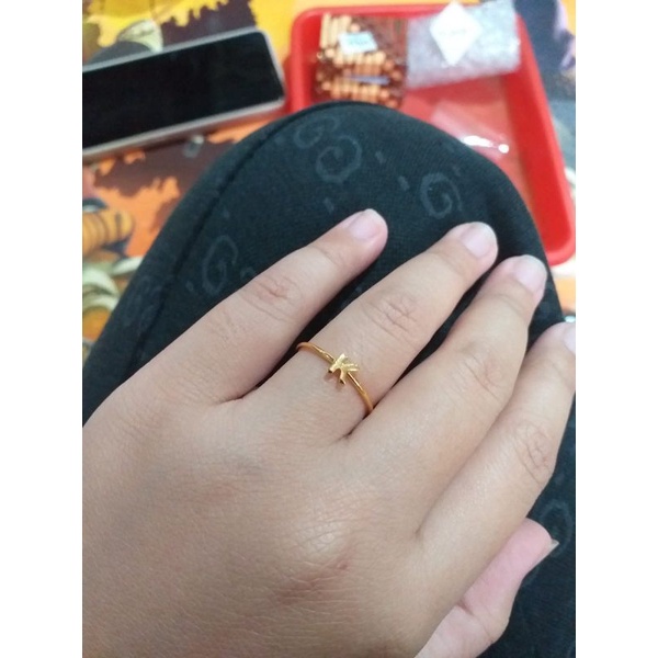 Cincin Inisial Lapis Emas || Cincin Terlaris