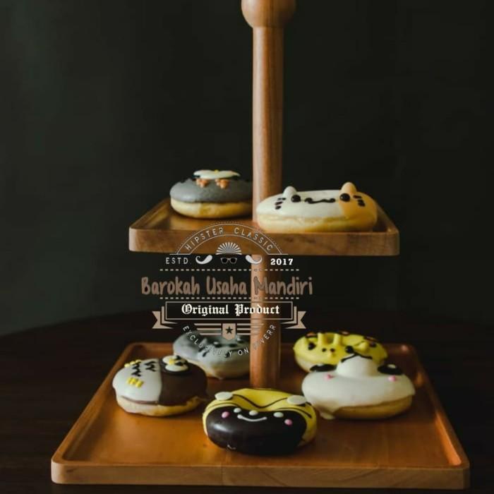 Nampan Tray Saji Display Cake Two Tier Cake Stand Alas Kayu Kue Stand Cake 1