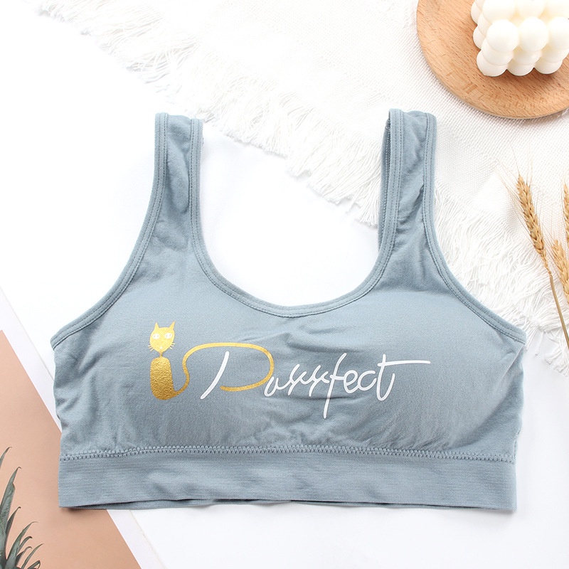 FYGALERYSURABAYA  BRA536 Bra Tanpa Kawat Miniset Pakaian Dalam Wanita Motif Kucing Purrfect Cat Bra Olahraga Sportbra Gym