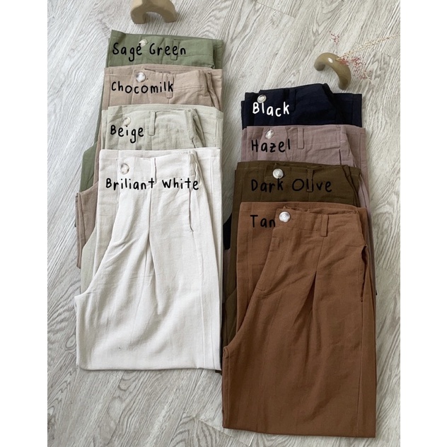 Outerres - ZEA LINEN PANTS | Celana Linen Polos Basic Wanita