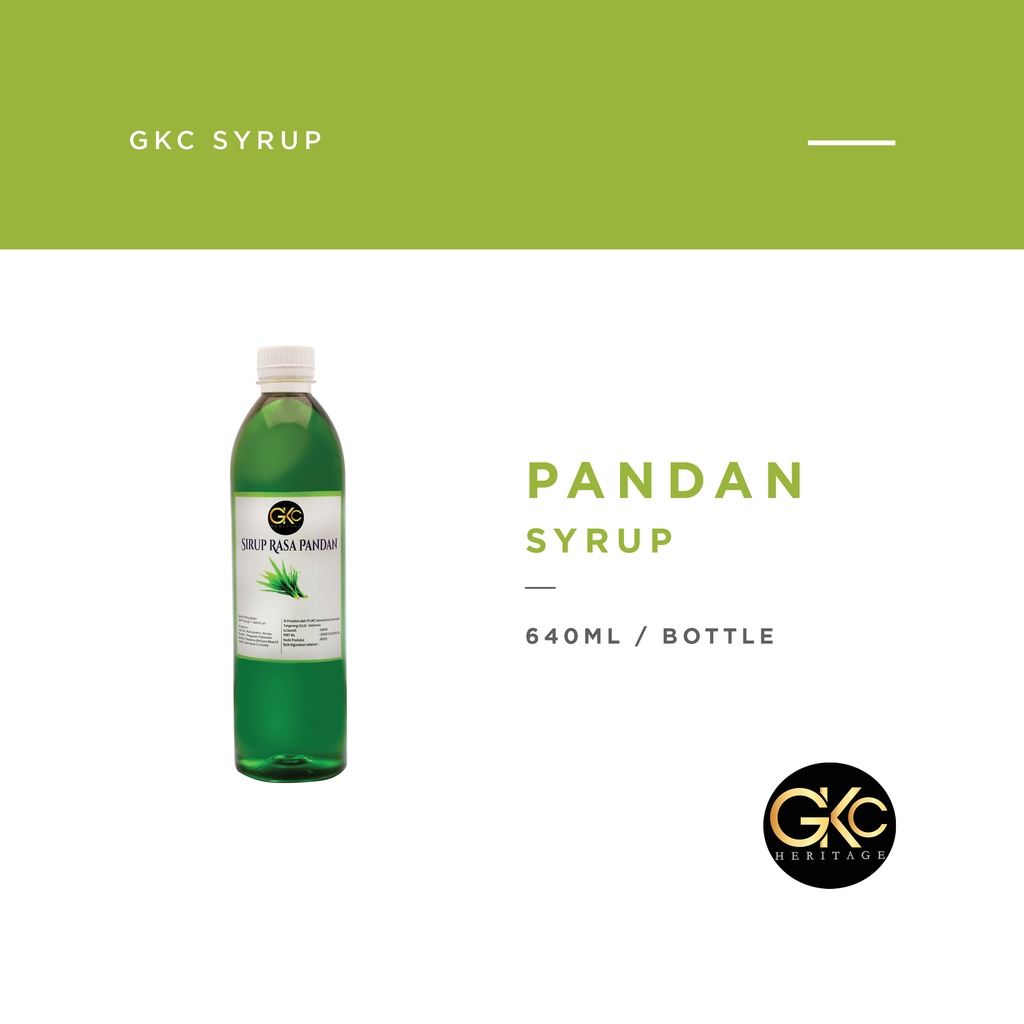 Sirup Pandan / Pandan Syrup Minuman GKC Heritage 640 ml (Import Quality)