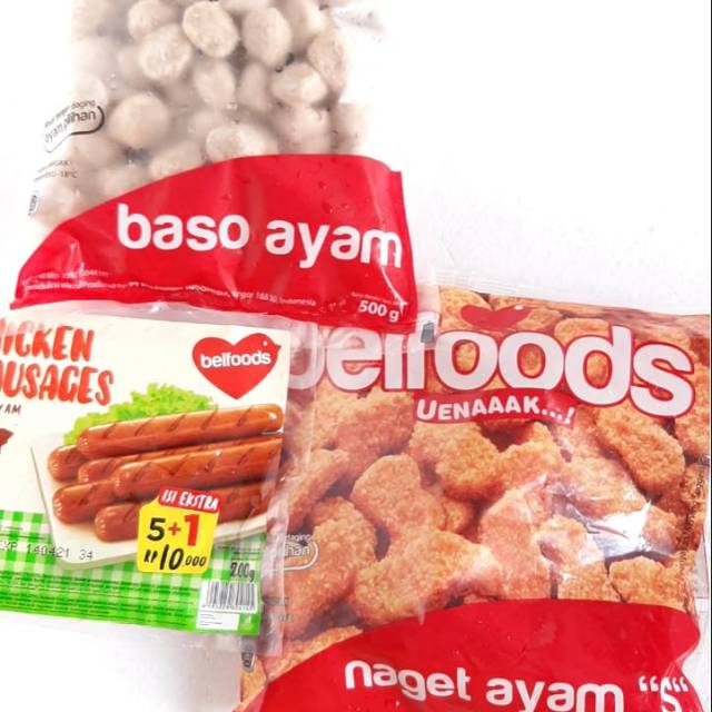 

Paket Belfood isi 3 pcs - Nugget s 250 gr - Sosis SP - Baso Ayam 500 gr