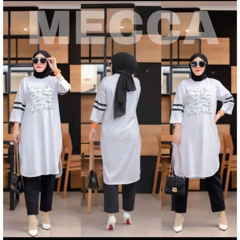 LONG TUNIK WANITA MECCA COMBED 20S KEKINIAN TRENDY