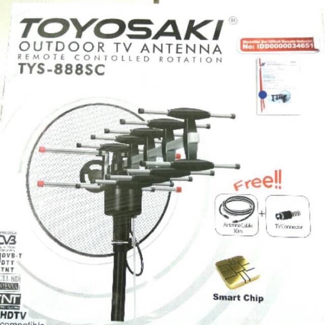 Antena TV Digital/Analog + Remote Booster Toyosaki TYS 888 SC