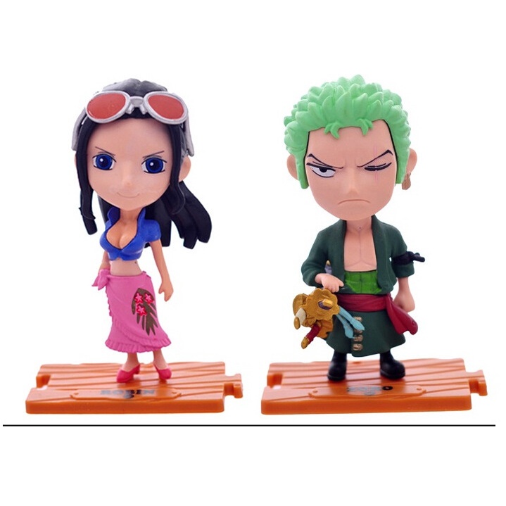 10pcs / set Mainan Action Figure Anime One Piece luffy Nami Bahan PVC Untuk Hadiah Ulang Tahun Anak