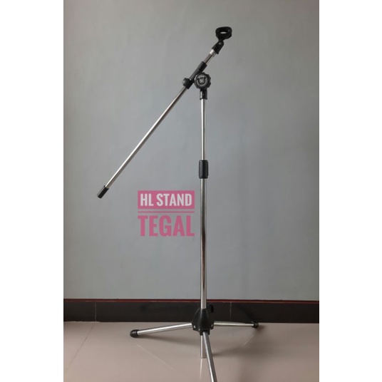 Stand Mic Maruni Panjang Silver