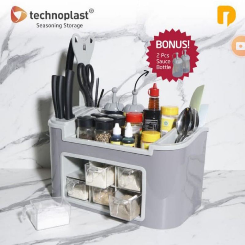 Tempat Bumbu Technoplast Seasoning Storage Rak Bumbu Wadah Bumbu Technoplast