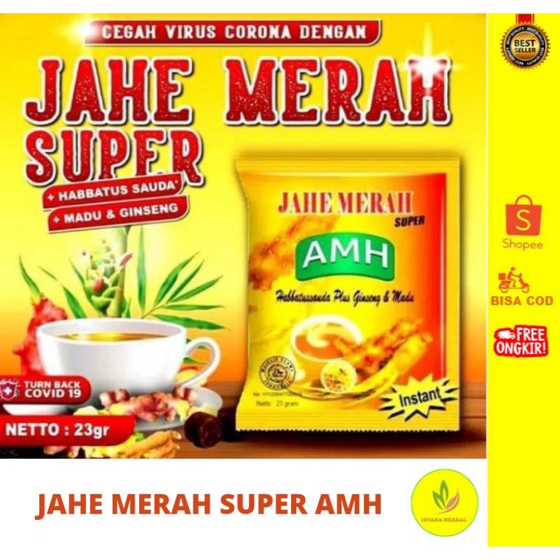 

JAHE MERAH SUPER AMH SACHET 100% HERBAL ALAMI/ORIGINAL/TERLARIS